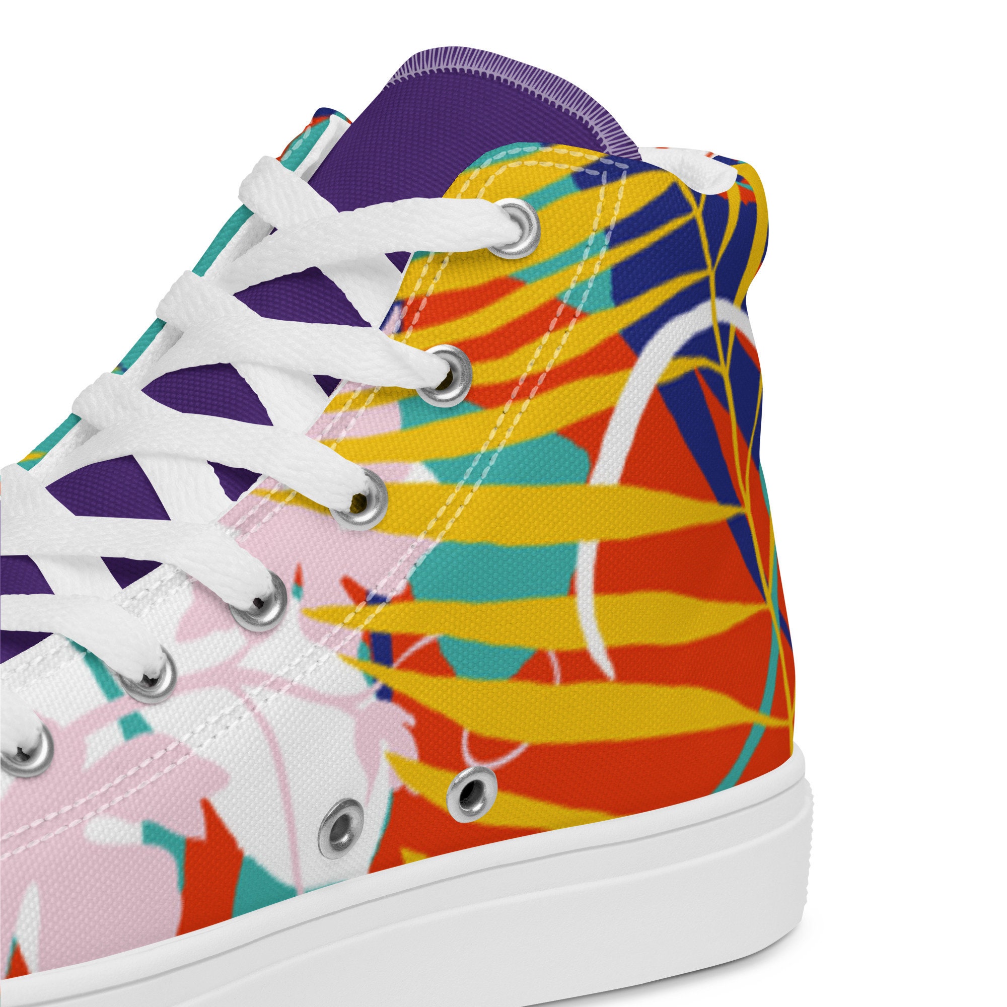 Jungle Leaf High Top Canvas Shoes: Men's Luxury Jungle Leaf High Top Canvas Shoes: Men's Luxury