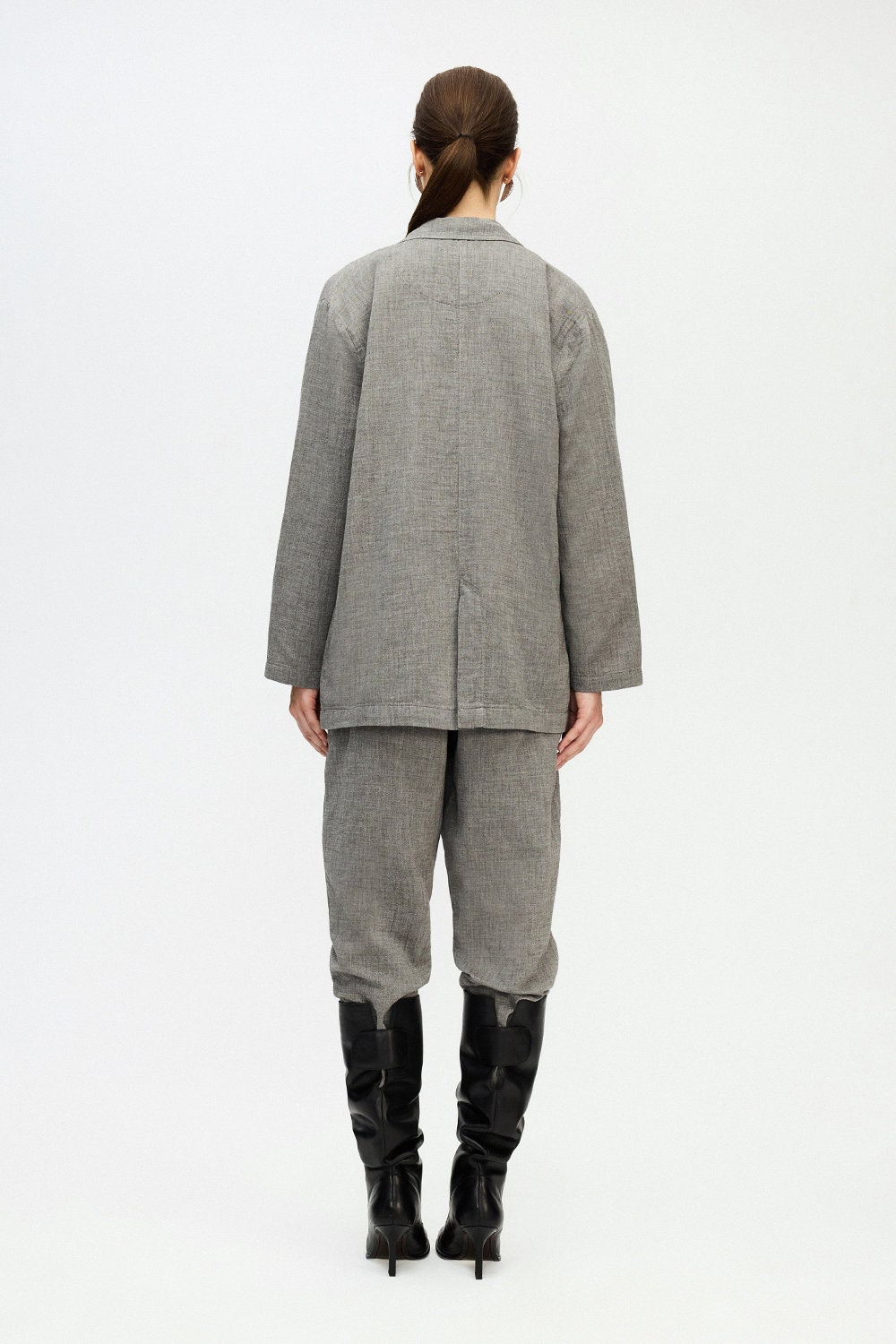 Grey Oversize Jacket Cotton Shirts Women's Jackets Grey Oversize Jacket Cotton Shirts Women's Jackets