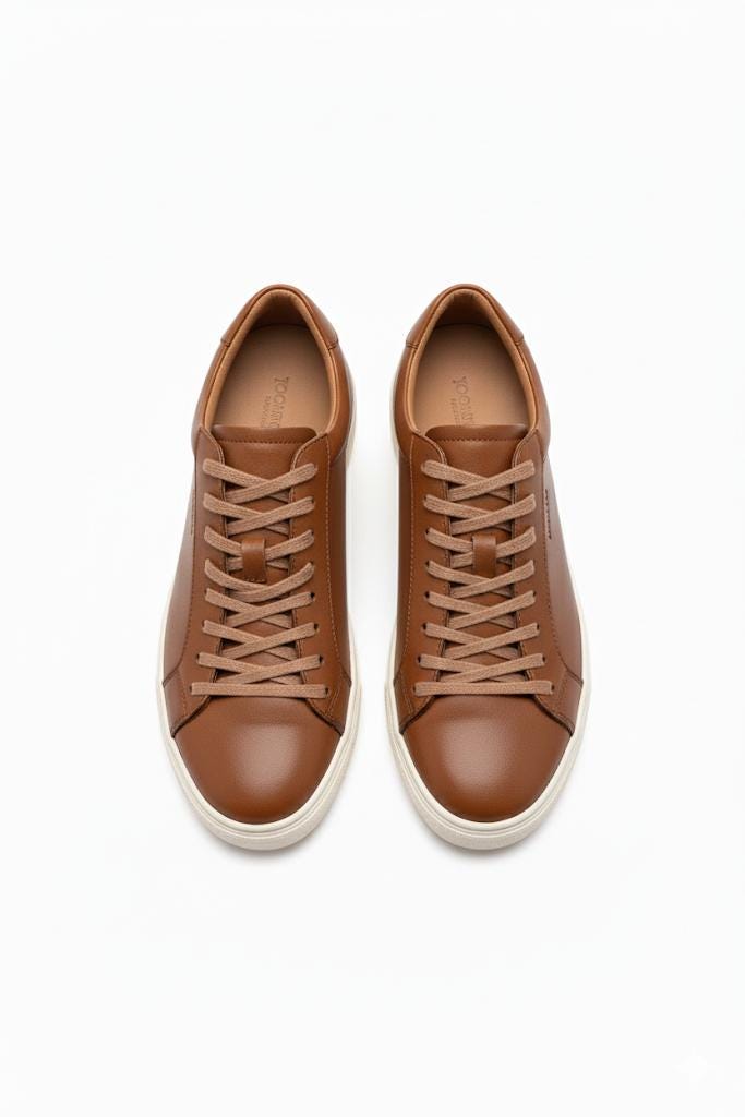 Men's Brown Leather Sneakers Casual Lowtop Trainers Bella Men's Brown Leather Sneakers Casual Lowtop Trainers Bella