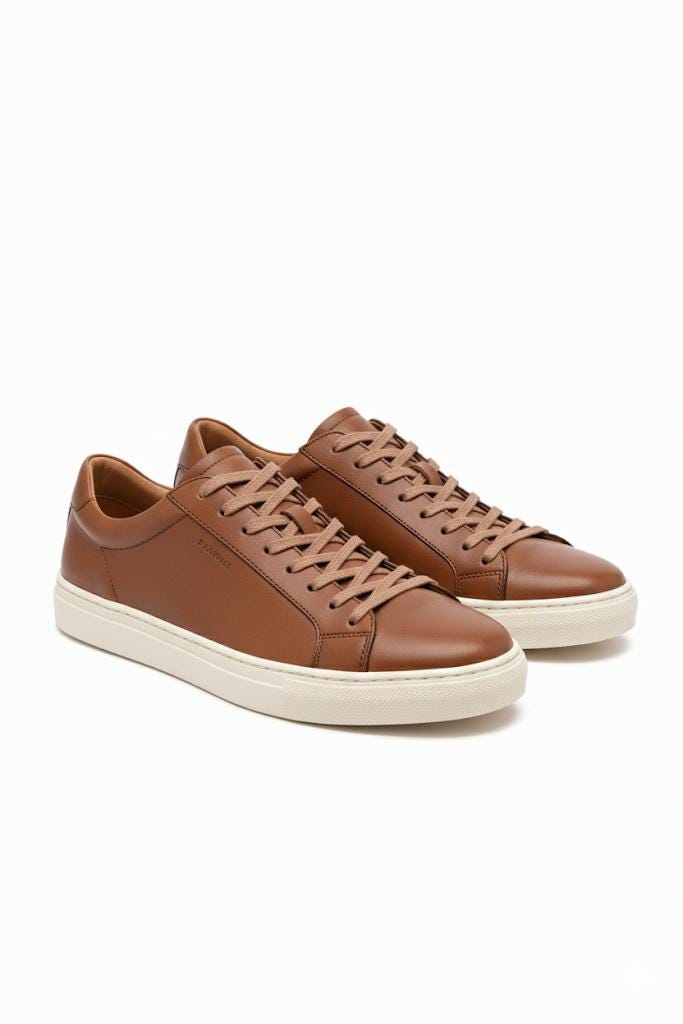 Men's Brown Leather Sneakers Casual Lowtop Trainers Bella Men's Brown Leather Sneakers Casual Lowtop Trainers Bella
